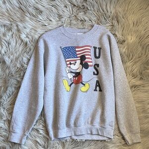 Junk Food Clothing Gray Disney Mickey Mouse USA Sweatshirt